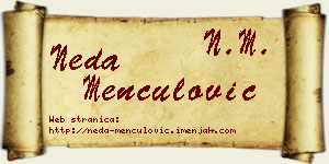 Neda Menčulović vizit kartica